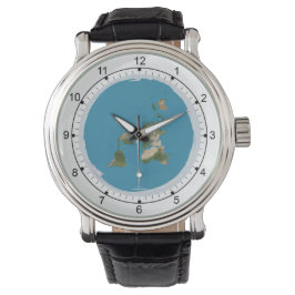Flat Earth Map polst Horloge