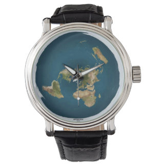 Flat Earth Map polst Horloge