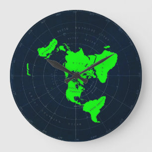 Flat Earth Map-schijf Grote Klok