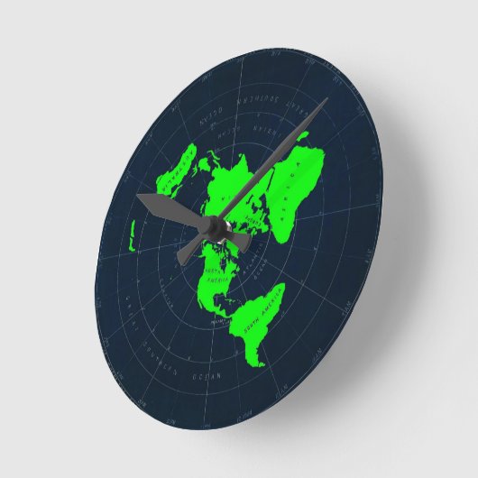 Flat Earth Map-schijfklok Ronde Klok (Hoek)