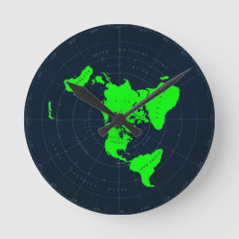 Flat Earth Map-schijfklok Ronde Klok