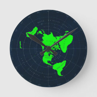Flat Earth Map-schijfklok Ronde Klok