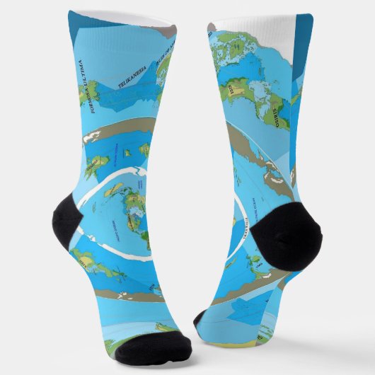 Flat Earth Map Socks - Unique Geographical Design Sokken (Gebogen)