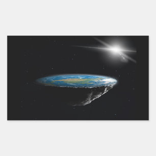 Flat Earth Model Rechthoekige Sticker