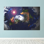 FLAT EARTH OP BRAND CANVAS AFDRUK (Insitu (Houten vloer))
