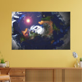 FLAT EARTH OP BRAND CANVAS AFDRUK (Insitu (Woonkamer))