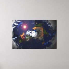 FLAT EARTH OP BRAND CANVAS AFDRUK
