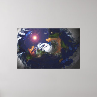 FLAT EARTH OP BRAND CANVAS AFDRUK