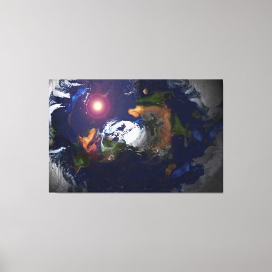 FLAT EARTH OP BRAND CANVAS AFDRUK (Voorkant)
