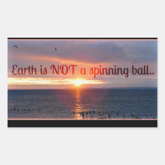 flat earth rechthoekige sticker (Voorkant)