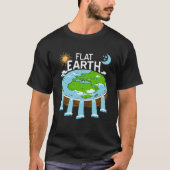 FLAT Earth Retro Flat Earther Designs Present T-shirt (Voorkant)
