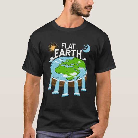 FLAT Earth Retro Flat Earther Designs Present T-shirt (Voorkant)