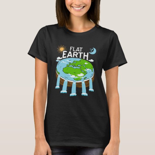 FLAT Earth Retro Flat Earther Designs Present T-shirt (Voorkant)