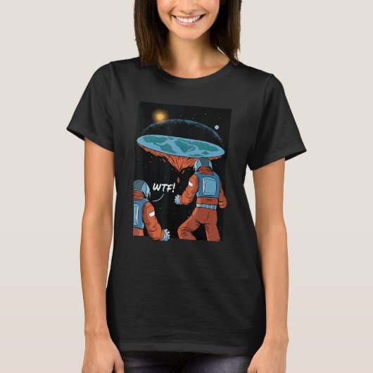 Flat Earth Society as a compracy Theory T-shirt (Voorkant)