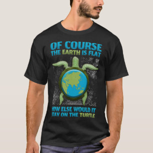 Flat Earth Society Design Turtle Elephants 5 T-shirt