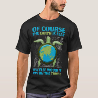 Flat Earth Society Design Turtle Elephants 5 T-shirt