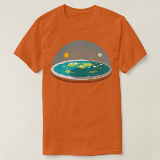 Flat Earth Society Flat Earth Map Model Wereldbol T-shirt (Design voorkant)
