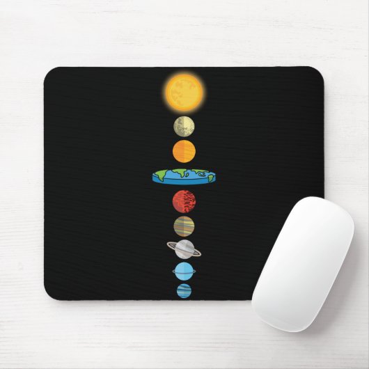 Flat Earth Society Planet Solar System Gift Muismat (Met muis)