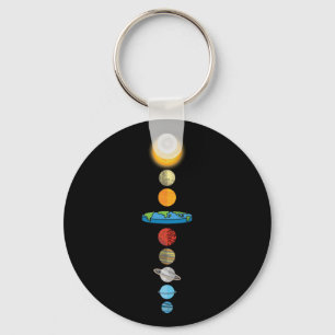 Flat Earth Society Planet Solar System Gift Sleutelhanger