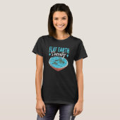 Flat Earth Society Science Conspiracy Flat Earther T-shirt (Voorkant volledig)