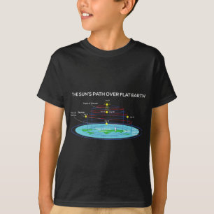 Flat Earth Society Sun's pad boven vlakke aarde T-shirt