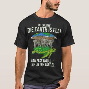 Flat Earth Society Turtle Elephants Mannen Vrouwen T-shirt