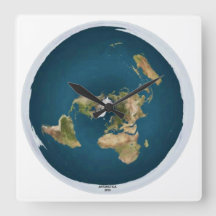 Flat Earth Square Wall Clock
