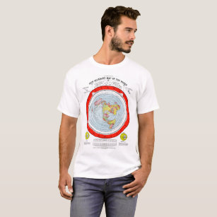 Flat Earth Standard Map van het World T Shirt