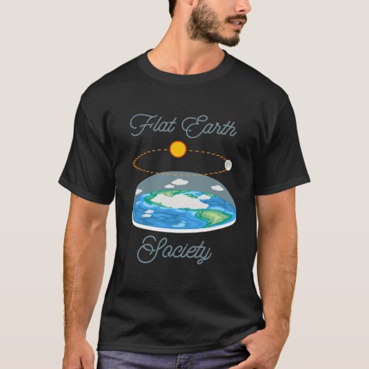 Flat Earth Sun Moon - Flat Earth Society T-shirt (Voorkant)