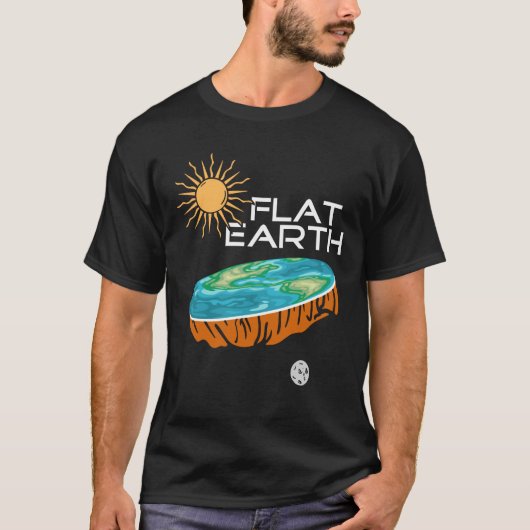 Flat Earth Sun Moon - Flat Earth T-shirt (Voorkant)