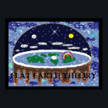 Flat Earth Theory Pop Art Poster<br><div class="desc">Kleurrijke,  digitale handbeschilderde,  pop kunst ontwerp vlakke aardse theorie poster wandkunst. Het perfecte geschenk voor vlakke aardgelovigen.</div>