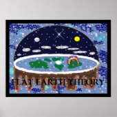 Flat Earth Theory Pop Art Poster (Voorkant)