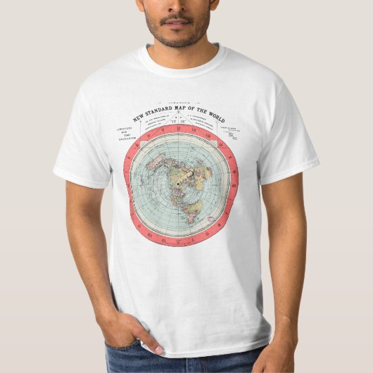 Flat Earth Theory World Map - Funny Conspiracy The T-shirt (Voorkant)