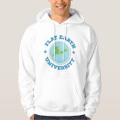 Flat Earth University — Blue Hoodie (Voorkant)