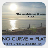 FLAT EARTH VIERKANTE STICKER (Voorkant)