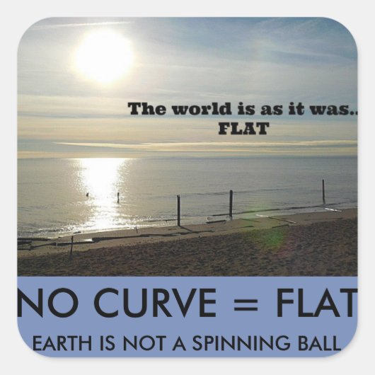 FLAT EARTH VIERKANTE STICKER (Voorkant)