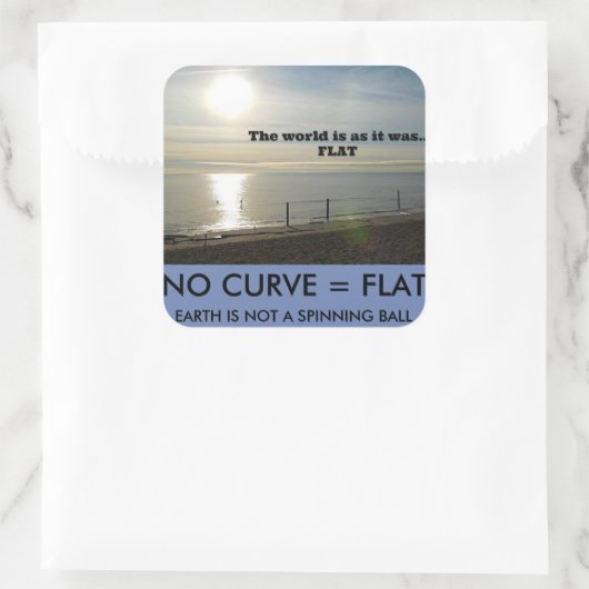 FLAT EARTH VIERKANTE STICKER (Tas)