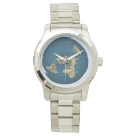 Flat Earth Watch 1 Man Horloge