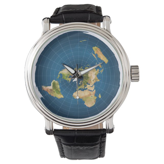 Flat Earth Watch Horloge (Voorkant)