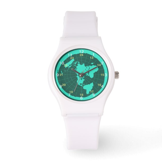 Flat Earth Watch-ontwerp Horloge (Voorkant)