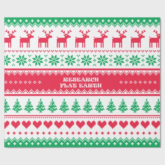 FLAT EARTH XMAS-kaarten voor ONDERZOEK Cadeaupapier (Vlak)