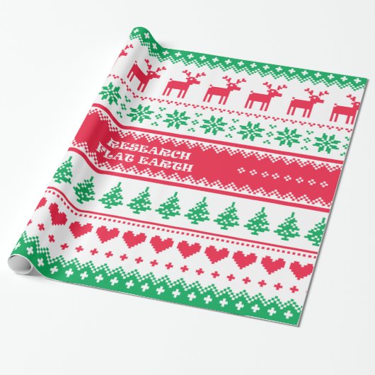 FLAT EARTH XMAS-kaarten voor ONDERZOEK Cadeaupapier (Uitgerold)