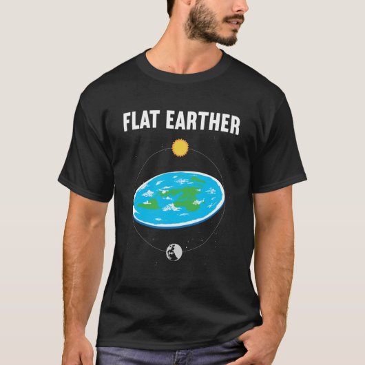Flat Earther Flat Earth Map Samenzwerving T-shirt (Voorkant)