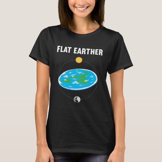 Flat Earther Flat Earth Map Samenzwerving T-shirt (Voorkant)