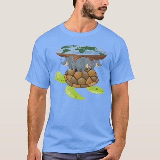 Flat Earthurtle Disk World Gift Design Idea retro T-shirt (Voorkant)