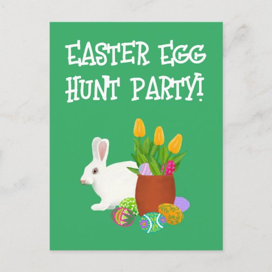 Flat Easter Egg Hunt uitnodiging (Voorkant)