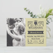 Flat Elegant Save the Date Wedding Kaart (Staand voorkant)