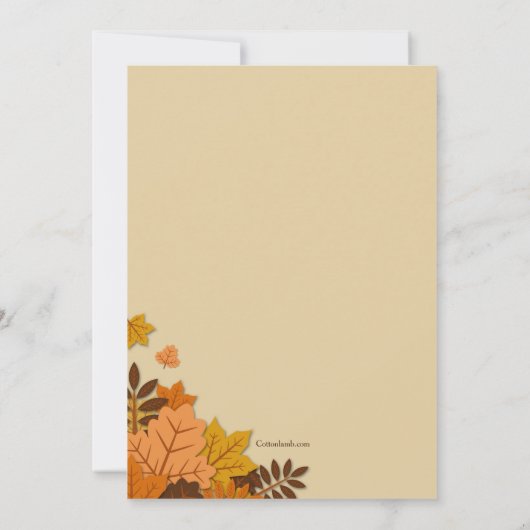 Flat Fall Leaves Invitation Kaart (Achterkant)