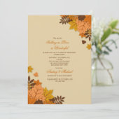 Flat Fall Leaves Invitation Kaart (Staand voorkant)