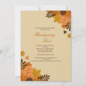 Flat Fall Leaves Invitation Kaart (Voorkant)